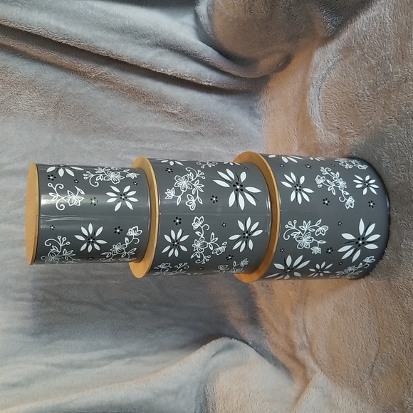Temp-tations 3-Piece Metal Canisters with Bamboo Lids. Brand new. Never used. - Picture 6 of 10